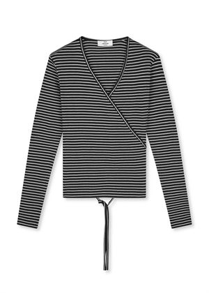 Susi ls stripe bluse Black/Vanilla Ice Mads Nørgaard 